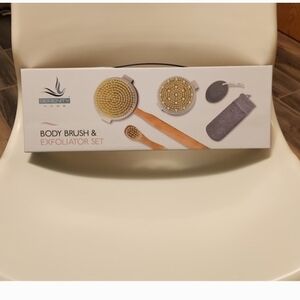 Serenity Body Brush & Exfoliator Set - Natural and Gray